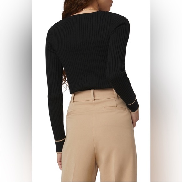 (NWOT) FAVORITE DAUGHTER Rib Square Neck Long Sleeve Top - Picture 3 of 6